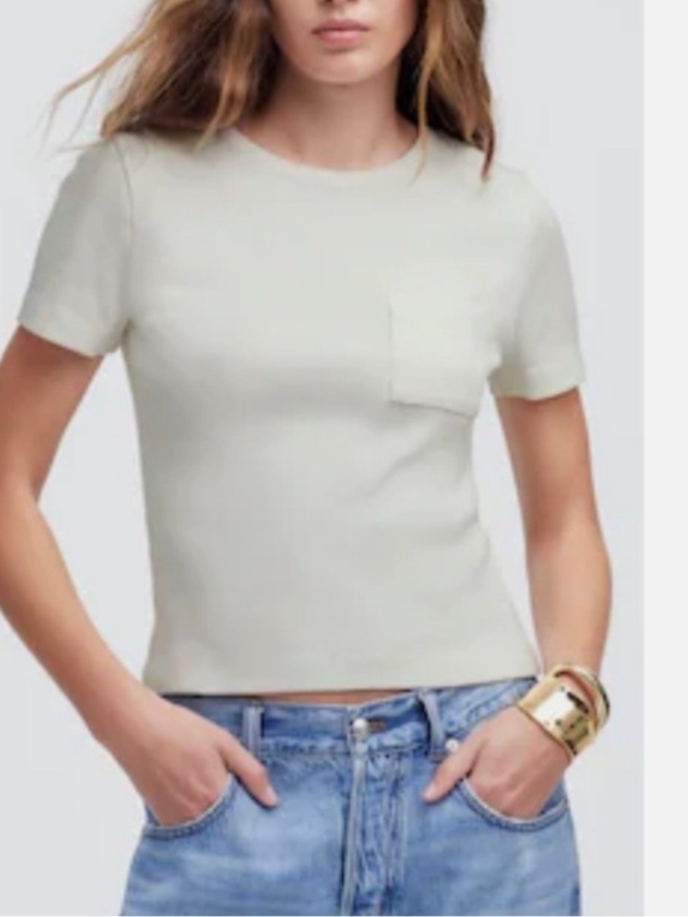 NWOT Madewell ribbed crewneck pocket t-shirt